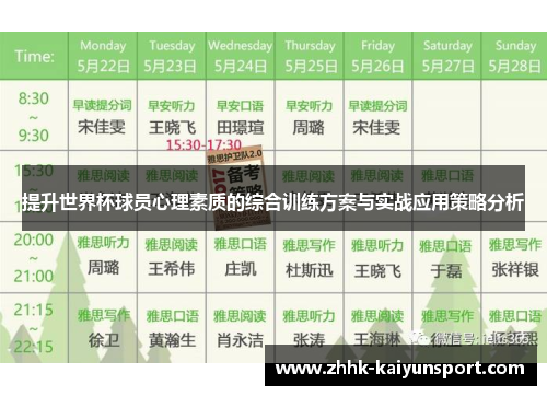 提升世界杯球员心理素质的综合训练方案与实战应用策略分析